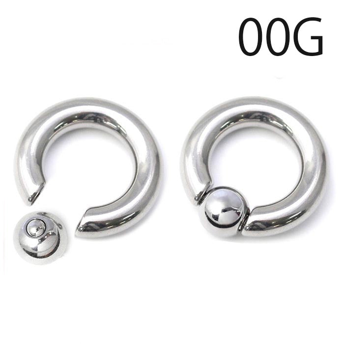 【全品送料無料】 ボディピアス 軟骨ピアス 00G リングピアス サージカルステンレス 金属アレルギー対応 キャプティブビーズリング CBR リング ボディーピアス ボディピ ピアス ラージゲージ 大きめ 太め
