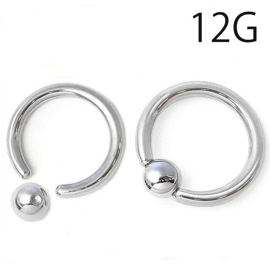 【全品送料無料】 ボディピアス 12G リングピアス キャプティブビーズリング CBRシルバー ボディーピアス ボディピ 軟骨ピアス ラージゲージ 大きめ サージカルステンレス 金属アレルギー対応 メンズ