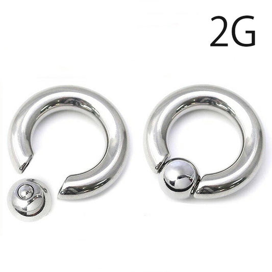 【全品送料無料】 ボディピアス 2G リングピアス キャプティブビーズリング CBR シルバー メンズ ステンレス ノンアレルギー ボディーピアス ボディピ ピアス ラージゲージ 大きめ 太め