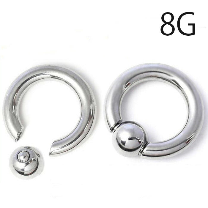 【全品送料無料】 ボディピアス 8G リングピアス キャプティブビーズリング CBR シルバー メンズ ステンレス ノンアレルギー ボディーピアス ボディピ ピアス ラージゲージ 大きめ 太め