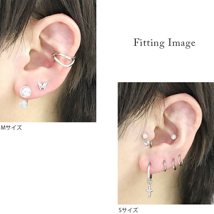 軟骨ピアス ボディピアス 16G ピアス 金属アレルギー サージカルステンレス  サーキュラーバーベル ステンレスピアス レディース メンズ セカンドピアス シルバー シンプル 口ピアス リップピアス リップリング 変形 かっこいい かわいい 片耳用