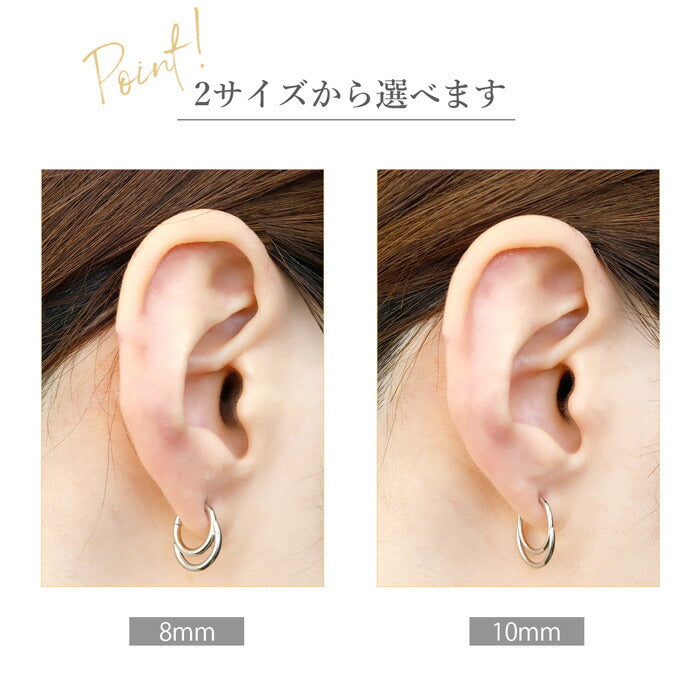 【全品送料無料】 ボディピアス 16G リングピアス 14G ワンタッチ ピアス 2連 サージカルステンレス 金属アレルギー対応 シンプル 片耳 片耳用 耳 軟骨用 耳たぶ用 ボディーピアス ピアス Pierce
