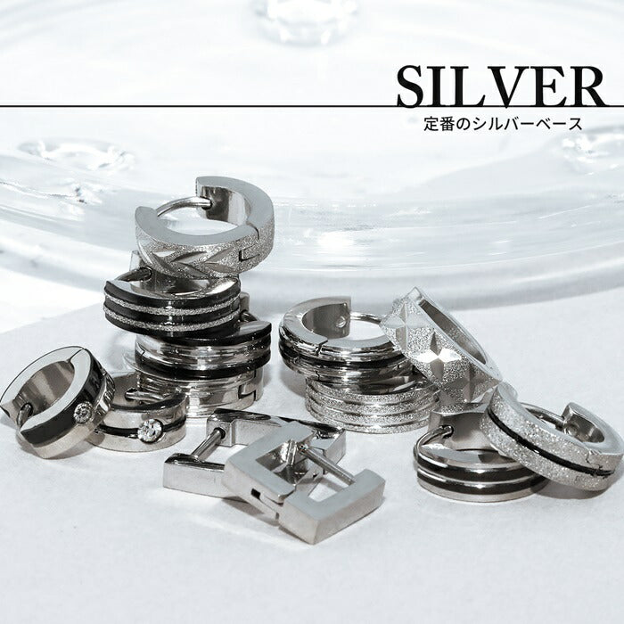 ★【全品送料無料】 金属アレルギー対応 ピアス リングピアス 細い フープピアス 中折れ スタイリッシュ ピアス 片耳 シンプル スクエア サージカルステンレス 金属アレルギー対応 ステンレスピアス シルバー ゴールド ブラック ピンクゴールド ブルー ボディピアス 片耳用