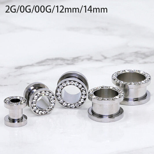 【廃盤】 【全品送料無料】 ボディピアス 軟骨ピアス 12G 0G 00G 12mm 14mm トンネル  サージカルステンレス 金属アレルギー対応  ネジ付き ジュエル フレッシュトンネル ホール 2ゲージ 0ゲージ 00ゲージ ピアス プラグ ラージゲージ 片耳用