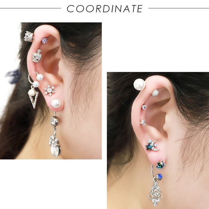 ★【全品送料無料】 ボディピアス キャッチ 18G 16G 14G つけっぱなし サージカルステンレス 金属アレルギー対応 カスタマイズ かわいい メンズ レディース ファーストピアス セカンドピアス シンプル サーキュラーバーベル 軟骨 ピアス 片耳用 オービタル 耳たぶ