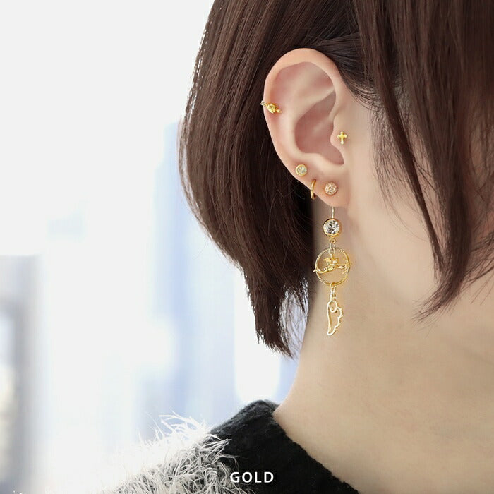 d-040 ボディピアス 16G 軟骨ピアス つけっぱなし ヘリックス ヘリックスピアス サージカルステンレス ステンレス 金属アレルギー 金属アレルギー対応 ハート 矢 アロー ピアス レディース メンズ ストレートバーベル 小さめ片耳用