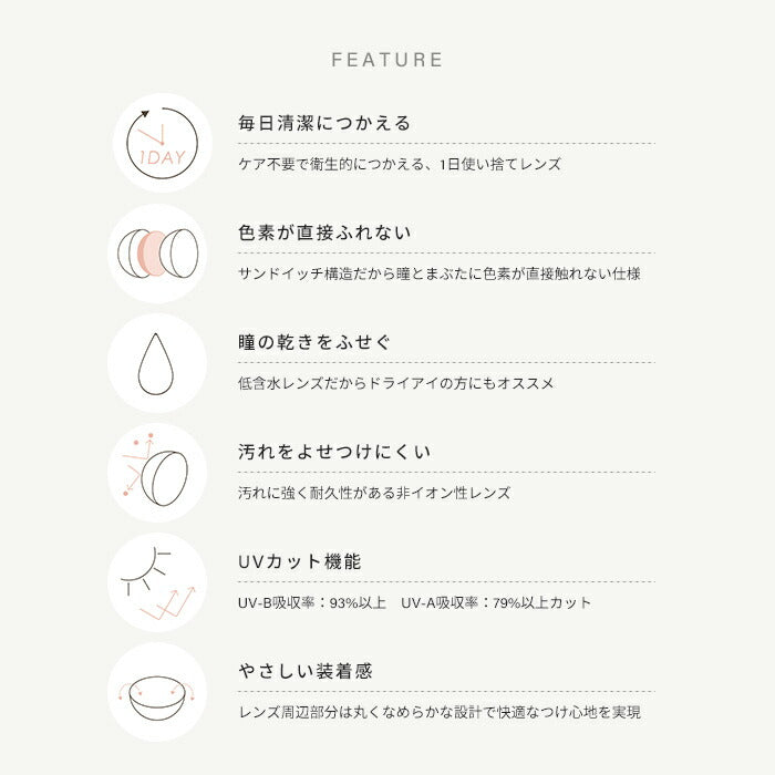 ★eye-1　カラコン 度あり ワンデー ふわナチュラル 1DAY 10枚入り ベージュ ピンク ブラウン グレー 14.2 ナチュラル UVカット ワンデーカラコン カラーコンタクト コンタクトレンズ 1日使い捨て 透明感 可愛い 透け感 度あり フチなし 色素薄い系 裸眼風 韓国 凛