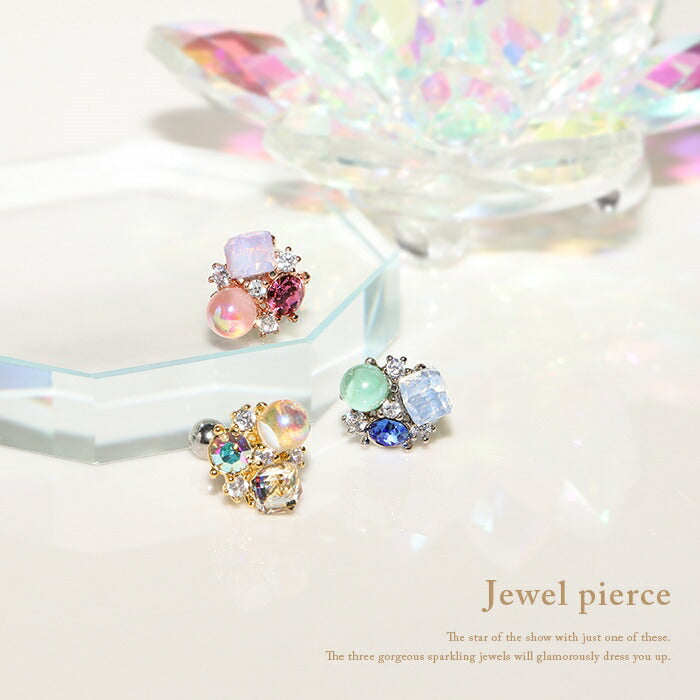 f1f-023 軟骨ピアス 16G ボディピアス かわいい キャッチ チャーム サージカルステンレス 金属アレルギー対応 ジュエル ビジュー おしゃれ キラキラ ストレートバーベル イヤーロブ ファーストピアス セカンドピアス メンズ