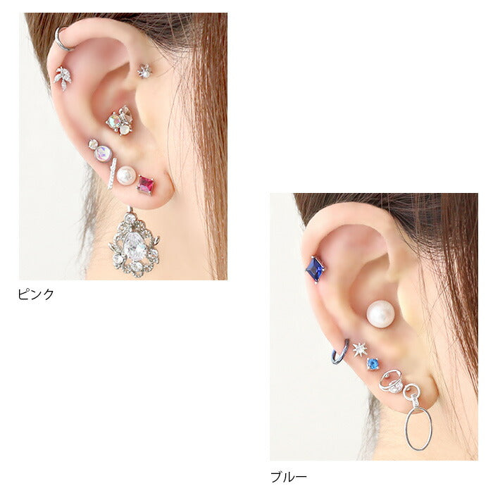 【廃盤】 【全品送料無料】 軟骨ピアス 16G ボディピアス かわいい キャッチ チャーム サージカルステンレス 金属アレルギー対応 ダイヤ ジュエル おしゃれ キラキラ ストレートバーベル ファーストピアス セカンドピアス メンズ 軟骨 ピアス ボディーピアス