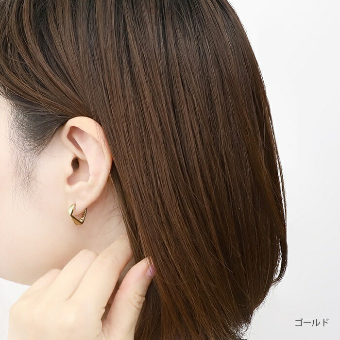 fp-003　ピアス キャッチレス フープピアス リングピアス 金属アレルギー ニッケルフリー 18kコーティング レディース シルバー ゴールド おしゃれ かわいい 落ちない 小ぶり シンプル 小さい リング ワンタッチ リング 上品 きれいめ 華奢 耳たぶ hoopピアス 【両耳用・2個売り】