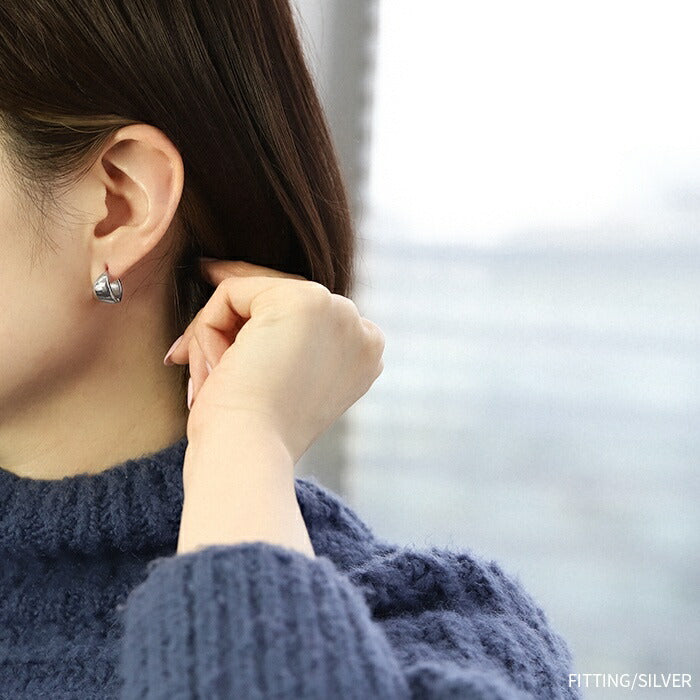 fp-044 ピアス 18k 18金 金属アレルギー フープ キャッチレス つっけぱなし ムーンピアス ニッケルフリー 18kコーティング レディース リングピアス セカンドピアス ワンタッチ シンプル シルバー ゴールド かわいい ロジウムコーティング 上品 耳たぶ 【両耳用・2個売り】