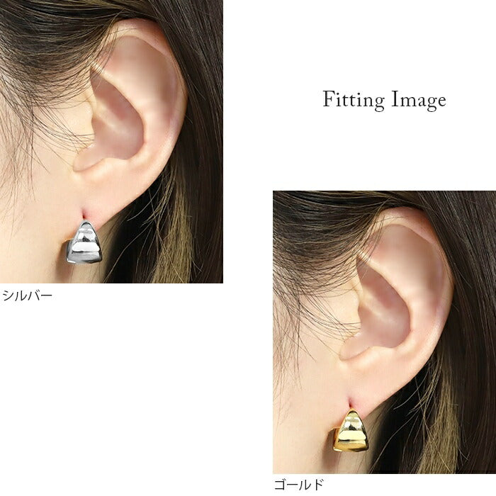 fp-044 ピアス 18k 18金 金属アレルギー フープ キャッチレス つっけぱなし ムーンピアス ニッケルフリー 18kコーティング レディース リングピアス セカンドピアス ワンタッチ シンプル シルバー ゴールド かわいい ロジウムコーティング 上品 耳たぶ 【両耳用・2個売り】