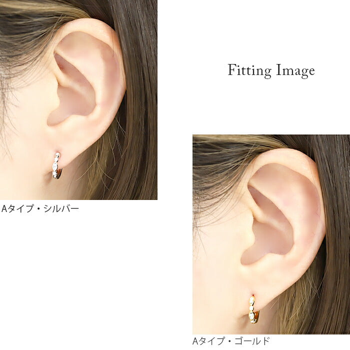 fp-049 ピアス 18k 18金 フープ リング つっけぱなし キャッチレス 18kコーティング レディース セカンドピアス シンプル シルバー ゴールド キラキラ ロジウムコーティング 上品 きれいめ 耳たぶ 【両耳用・2個売り】
