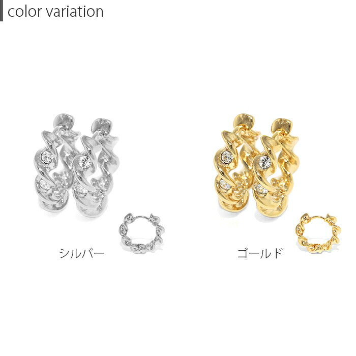 fp-050 ピアス 18k 18金 金属アレルギー フープ リング スパイラル つっけぱなし キャッチレス ワンタッチ 18kコーティング レディース セカンドピアス シンプル シルバー ゴールド キラキラ ロジウムコーティング 上品 きれいめ 耳たぶ 【両耳用・2個売り】