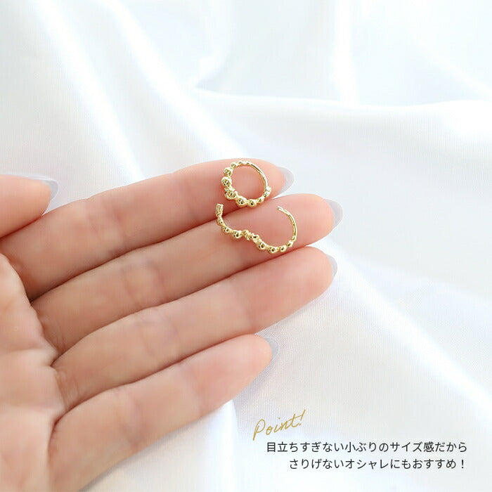 fp-066 ピアス 18k 18金 金属アレルギー 丸 ボール フープ リング つけっぱなし キャッチレス ワンタッチ ニッケルフリー セカンドピアス 18kコーティング レディース シンプル シルバー ゴールド 大人 上品 かわいい きれいめ 耳たぶ 【両耳用・2個売り】