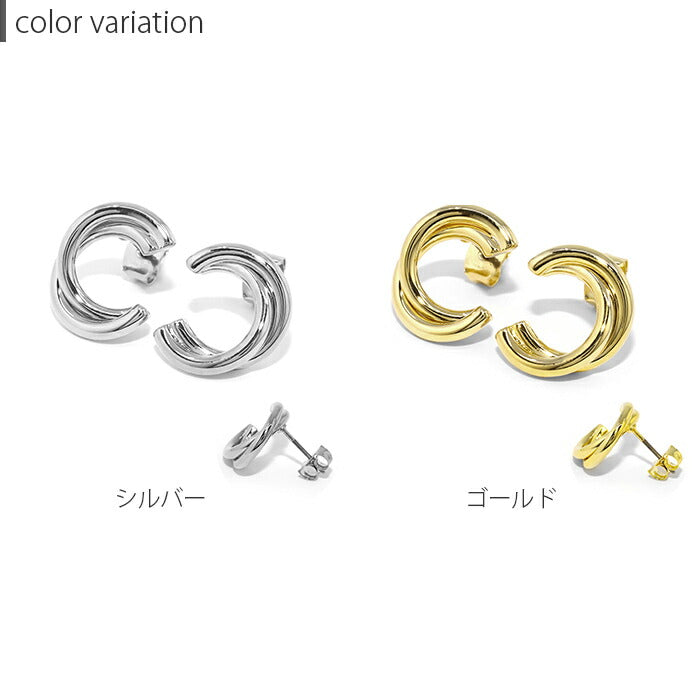 fp-070 ピアス 18k 18金 金属アレルギー チタンポスト 2連 ポストピアス ニッケルフリー 18kコーティング レディース セカンドピアス シンプル シルバー ゴールド ロジウムコーティング 大人 上品 かわいい きれいめ 耳たぶ 【両耳用・2個売り】