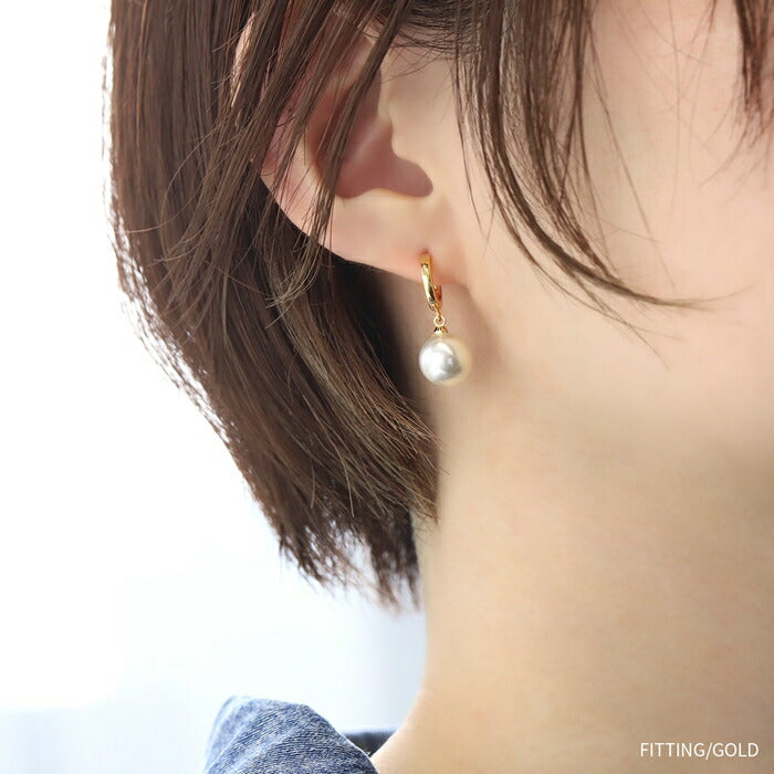 fp-086 ピアス パール 金属アレルギー パールピアス 真珠 レディース ニッケルフリー 18k 18金 18kコーティング セカンドピアス ワンタッチピアス シルバー ゴールド シンプル 上品 冠婚葬祭 フォーマル きれいめ 耳たぶ 【両耳用・2個売り】