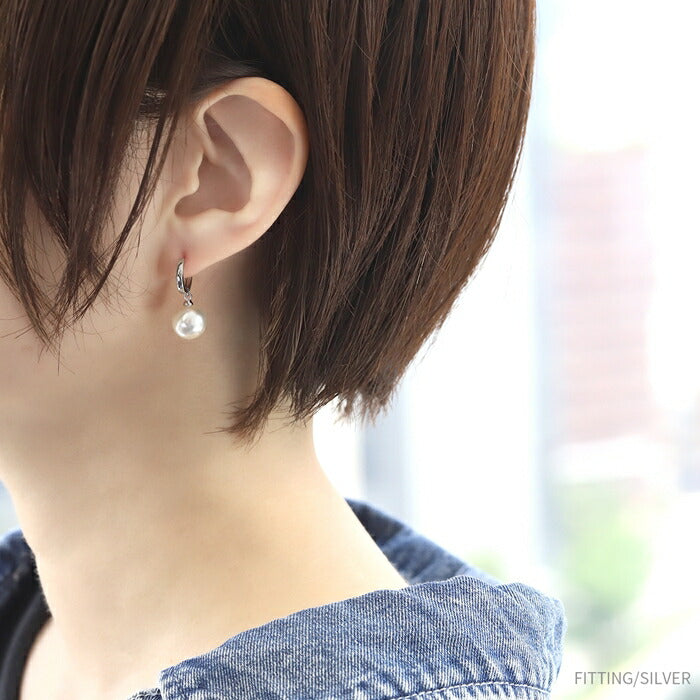 fp-086 ピアス パール 金属アレルギー パールピアス 真珠 レディース ニッケルフリー 18k 18金 18kコーティング セカンドピアス ワンタッチピアス シルバー ゴールド シンプル 上品 冠婚葬祭 フォーマル きれいめ 耳たぶ 【両耳用・2個売り】