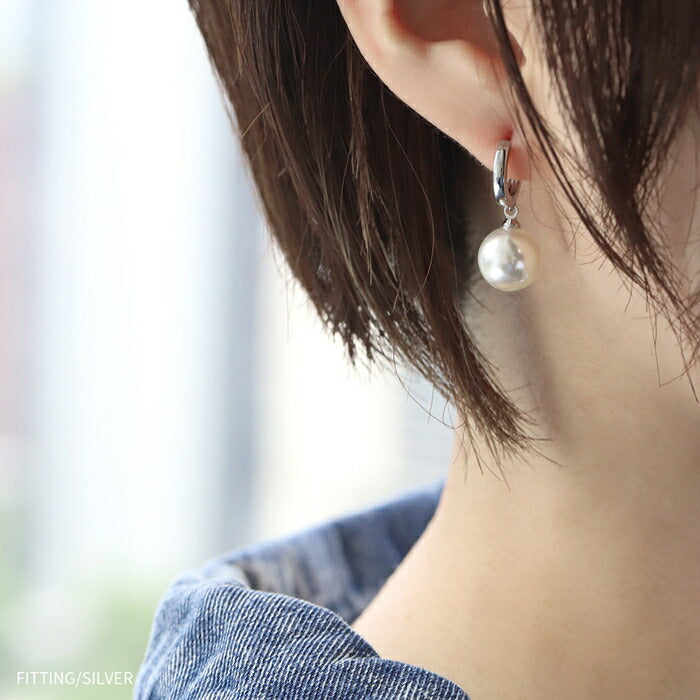 fp-086 ピアス パール 金属アレルギー パールピアス 真珠 レディース ニッケルフリー 18k 18金 18kコーティング セカンドピアス ワンタッチピアス シルバー ゴールド シンプル 上品 冠婚葬祭 フォーマル きれいめ 耳たぶ 【両耳用・2個売り】