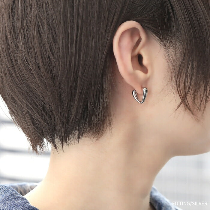 fp-088 ピアス 金属アレルギー V字 ドロップ ドロップピアス キャッチレス フープピアス リングピアス 18k 18金 18kコーティング レディース セカンドピアス シンプル ワンタッチピアス シルバー ゴールド ピンクゴールド かわいい 上品 耳たぶ 【両耳用・2個売り】