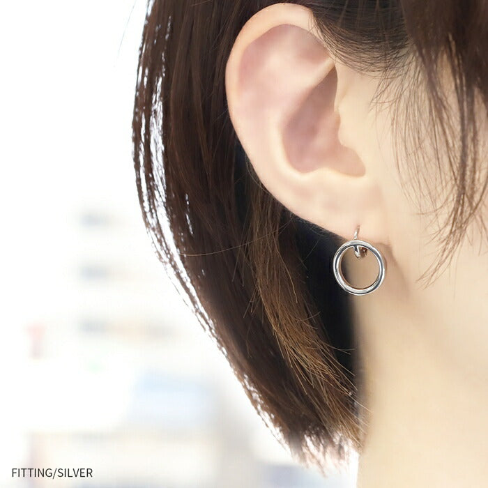 fp-089 ピアス 金属アレルギー リングピアス キャッチレス フープピアス サークル 18k 18金 18kコーティング レディース セカンドピアス シンプル ワンタッチピアス シルバー ゴールド ロジウムコーティング かわいい 耳たぶ 【両耳用・2個売り】
