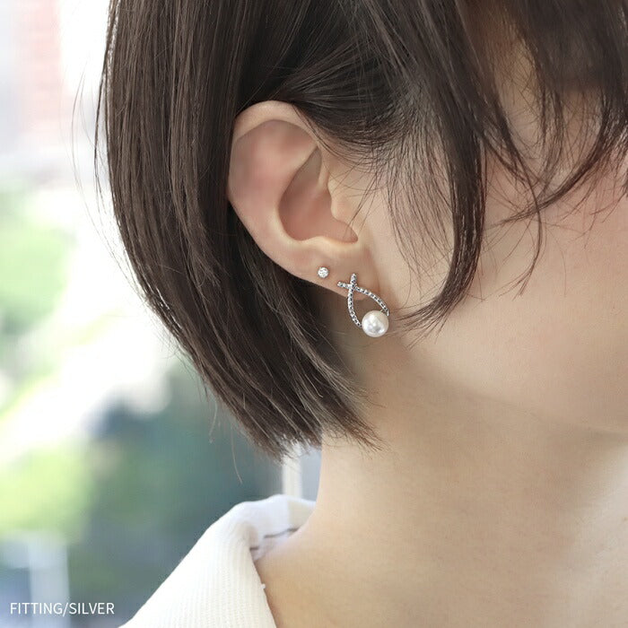 fp-091 ピアス パール パールピアス 一粒 16金 16k 16kコーティング レディース セカンドピアス シンプル シルバー ゴールド ロジウムコーティング ニッケルフリー かわいい 耳たぶ 【両耳用・2個売り】