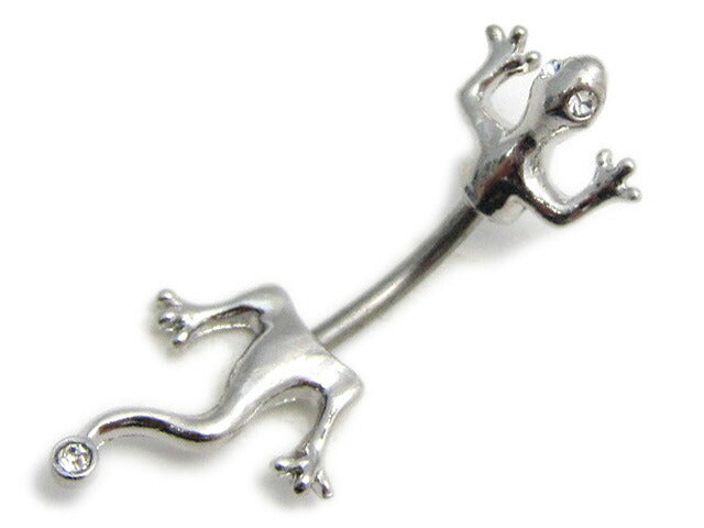 【廃盤】 へそピアス かわいい 14G へそピアス0283 トカゲヘソピアス ヘソピ へそぴあす へそぴ ボディピ ボディピアス ボディーピアス ボディピ ピアス 個性派 アニマル「BP」「HSP」 ボディピ へそピ バナナバーベル バーベルピアス 14ゲージ サージカルステンレス ステンレス