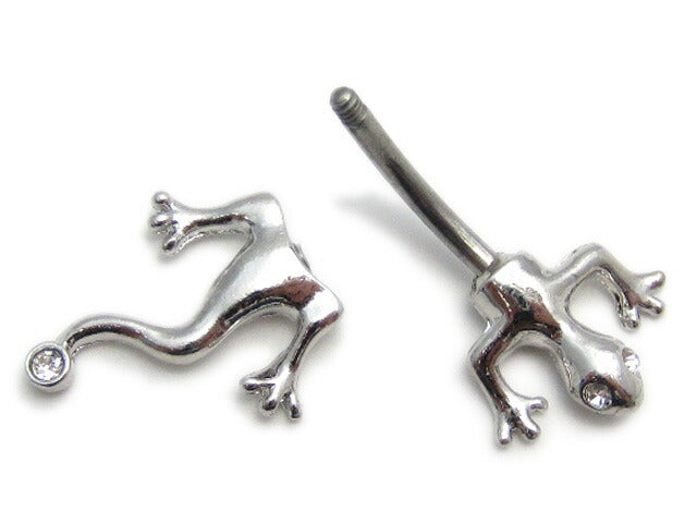 【廃盤】 へそピアス かわいい 14G へそピアス0283 トカゲヘソピアス ヘソピ へそぴあす へそぴ ボディピ ボディピアス ボディーピアス ボディピ ピアス 個性派 アニマル「BP」「HSP」 ボディピ へそピ バナナバーベル バーベルピアス 14ゲージ サージカルステンレス ステンレス