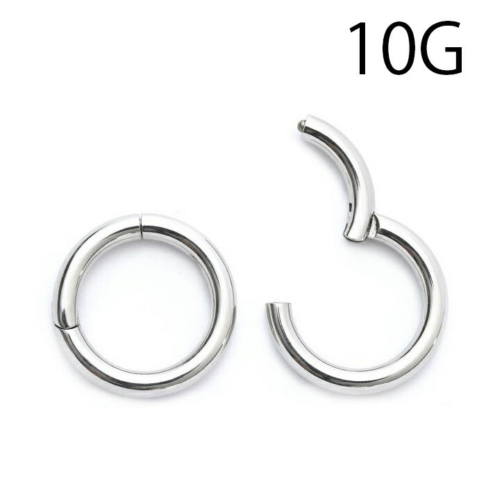 【全品送料無料】 ボディピアス 10G セグメントリング ワンタッチ サージカルステンレス シルバー シンプル ボディピアス ボディーピアス セグメント リング 軟骨ピアス 軟骨 ピアス セグメント ワンタッチ  ラージゲージ「BP」