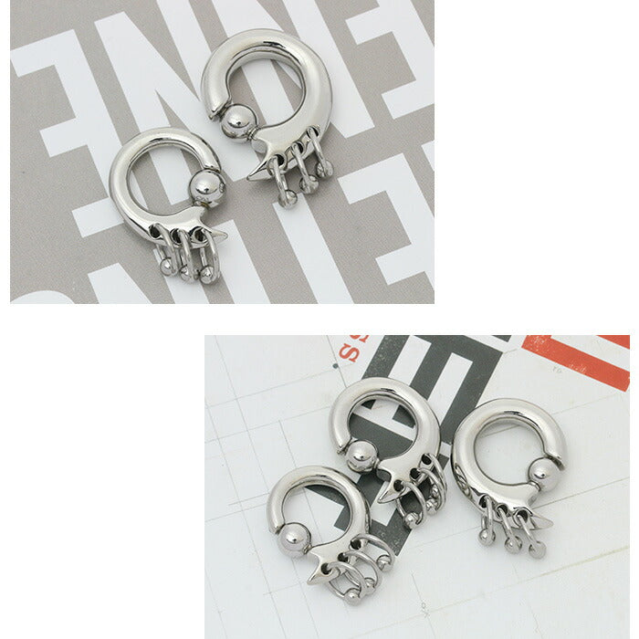 【全品送料無料】 ボディピアス キャッチ 10G リング 軟骨ピアス サージカルステンレス 金属ステンレス対応 キャプティブ ビーズリング  トライバル 変形 CBR ラージゲージ 10ゲージ 軟骨 ピアス メンズ 大きめ 太め ボディーピアス