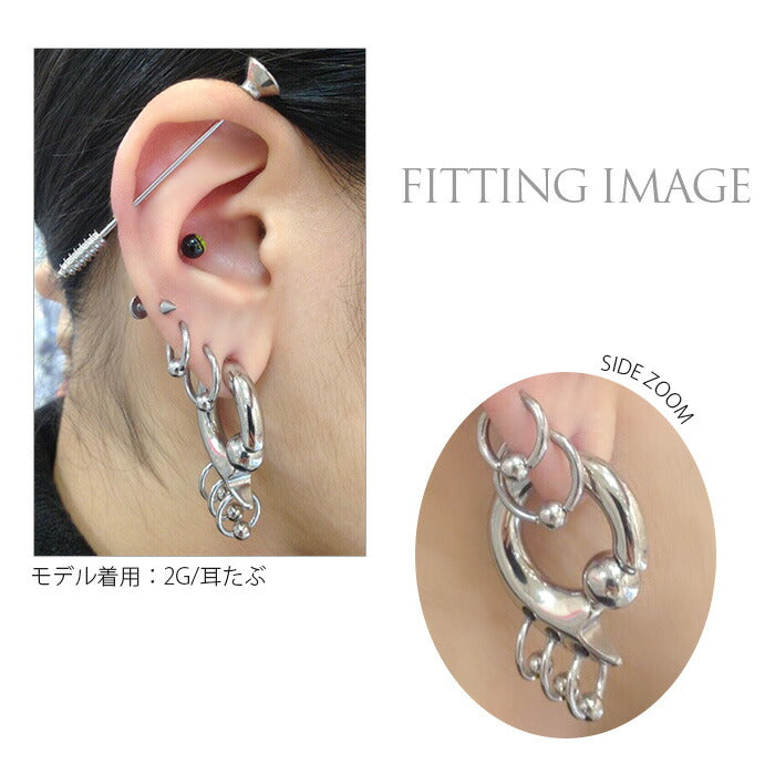 【全品送料無料】 ボディピアス キャッチ 2G リング 軟骨ピアス サージカルステンレス 金属ステンレス対応 キャプティブ ビーズリング  トライバル 変形 CBR ラージゲージ 2ゲージ 軟骨 ピアス メンズ 大きめ 太め ボディーピアス