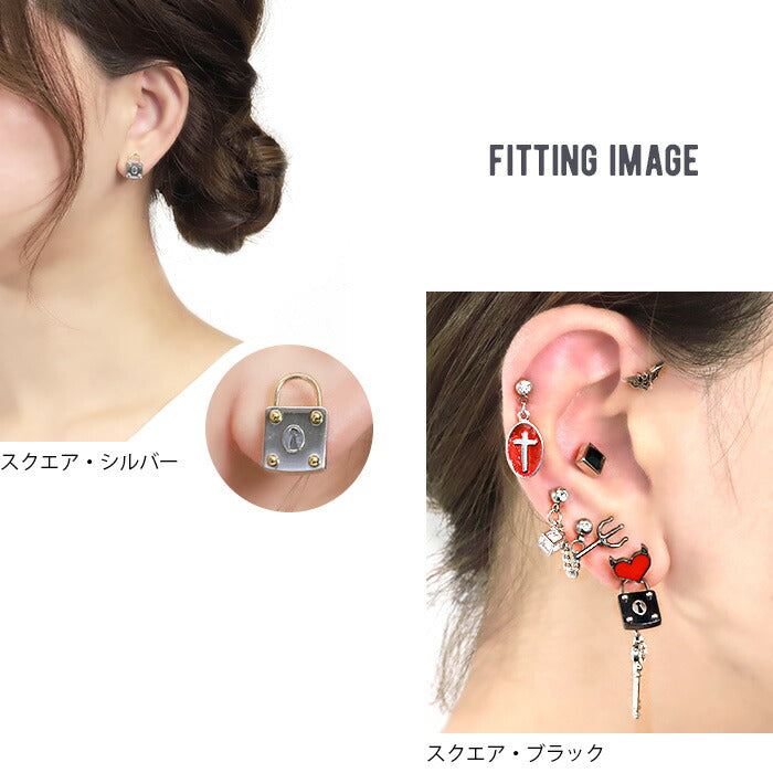 【廃盤】 【全品送料無料】 軟骨ピアス 14G かわいい 16G ボディピアス  鍵穴 ハート 南京錠 14ゲージ 16ゲージ ピアス ストレートバーベル サージカルステンレス 耳