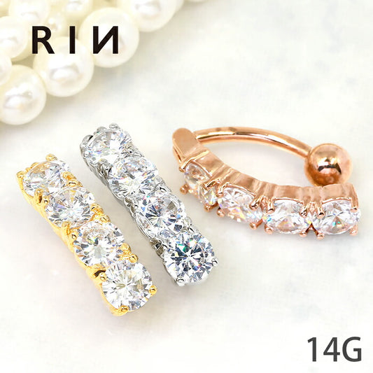 【金属アレルギー対応】 へそピアス 14G ボディピアス サージカルステンレス つけっぱなし 立爪 ジュエル キャッチ セカンドピアス シルバー ゴールド ピンクゴールド ボディーピアス バナナバーベル ファーストピアス 大人 軟骨ピアス 凛