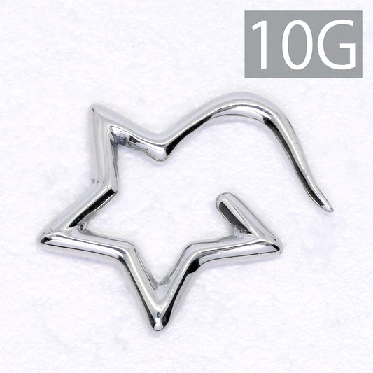 【全品送料無料】 ボディピアス 軟骨ピアス 10G サージカルステンレス 金属アレルギー対応 かわいい 変形 星 スター 変形ピアス ラージゲージ 片耳用 ユニーク スタイリッシュ セカンドピアス メンズ 軟骨用 軟骨 ピアス ボディーピアス