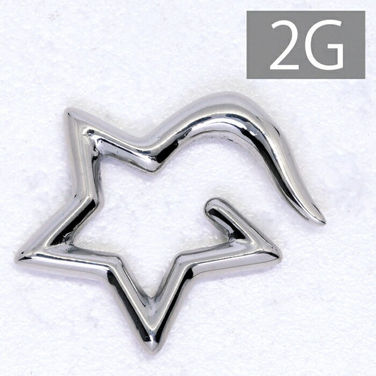 【全品送料無料】 ボディピアス 軟骨ピアス 2G サージカルステンレス 金属アレルギー対応 かわいい 変形 星 スター 変形ピアス ラージゲージ 片耳用 ユニーク スタイリッシュ セカンドピアス メンズ 軟骨用 軟骨 ピアス ボディーピアス