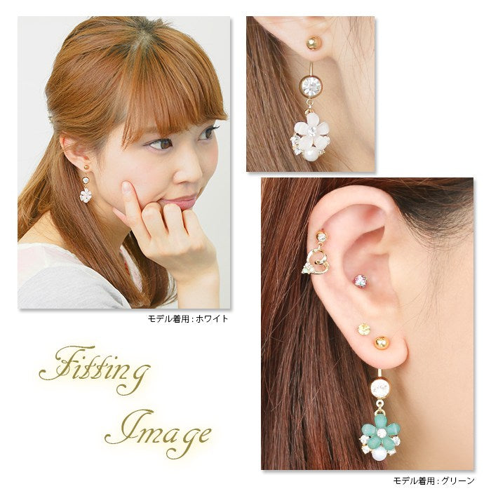 【廃盤】 へそピアス かわいい 売切商品14G 18G へそピアス0425 花 はな ジュエル ネイブル ヘソピアス ヘソピ ボディピス ボディーピアス ボディピ「BP」「HSP」