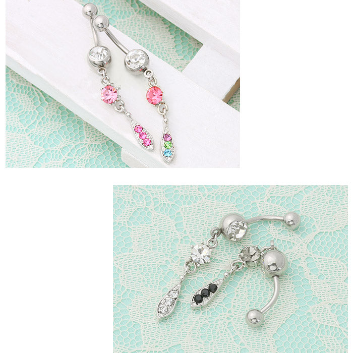 【廃盤】 へそピアス かわいい 14G 18G へそピアス0408 しずく ジュエル ボディピアス ドロップ 雫 ボディピ「BP」「HSP」 ボディピ へそピ ヘソピ ヘソピアス バナナバーベル バーベル バーベルピアス サージカルステンレス ステンレス カーブドバーベル レディース ぶらさがり