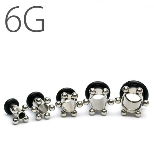 【全品送料無料】 ボディピアス 6G 軟骨ピアス 6G ボール付シングルフレア トンネル フレア シルバー ボール ボディピ ピアス 拡張 ラージホール ラージゲージ トンネル0010 「BP」