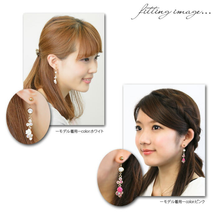 【廃盤】 へそピアス かわいい 14G 18G へそピアス0422 ローズ バラ 花 薔薇 フラワー ジュエル ネイブル ヘソピアス ヘソピ ボディピアス ボディーピアス ボディピ「BP」「HSP」