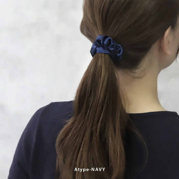 ha-002 【新登場!】ヘアゴム シュシュ サテン ヘアアクセサリー ヘアアクセ ヘアケア リボン 小さめ 細め 髪留めゴム 髪留め おしゃれ ポニーテール レディース 高級 大人 子供 キッズ からまない アイボリー ミント ピンク ベージュ ネイビー ブラック ブラウン