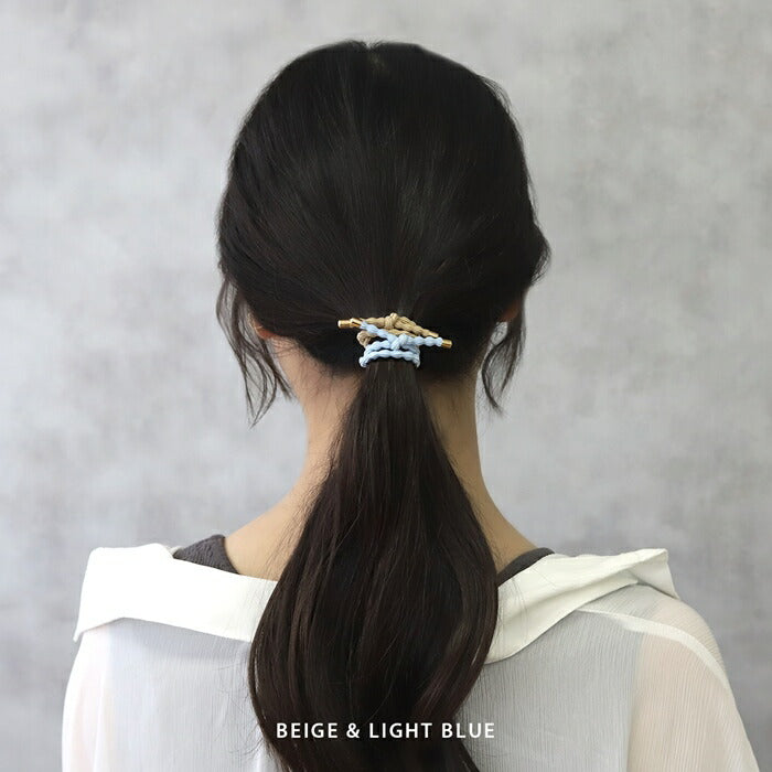 ha-003-2 ヘアゴム 大人っぽい シンプル 大人 おしゃれ ヘアアクセサリー ロープ風 カジュアル セット 上品 エレガント フェミニン ライトピンク ライトブルー パープル ベージュ カーキ ネイビー ブラック 【2個セット】