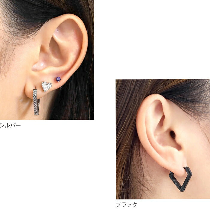 【楽天SOY５年連続受賞】ピアス リング フープピアス ボディピアス サージカルステンレス 金属アレルギー対応 シルバー ブラック 三角形 トライアングル 軟骨ピアス かっこいい メンズ レディース ボディーピアス ヘリックス 耳たぶ シンプル 片耳用 凛 RIN