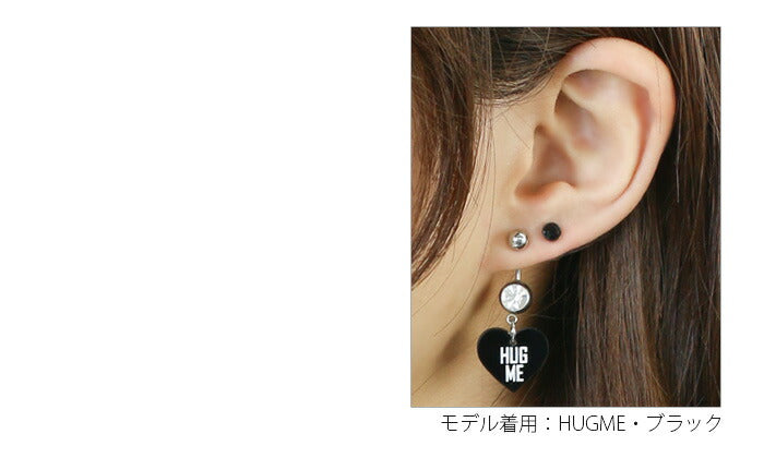 【廃盤】 へそピアス かわいい 14G 18G へそピアス0477 モノトーン アクリル メッセージ ヘソピアス ボディピアス ボディーピアス「BP」「HSP」