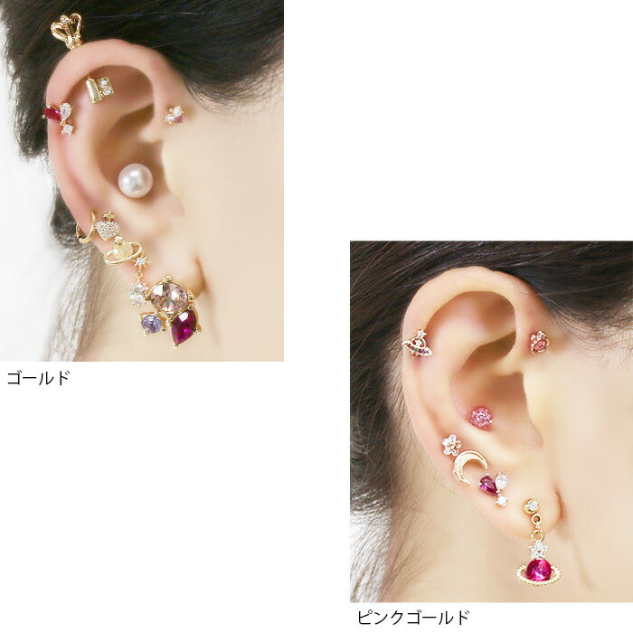 【廃盤】 【全品送料無料】 軟骨ピアス 16G ボディピアス かわいい キャッチ チャーム サージカルステンレス 金属アレルギー対応 ハート ジュエル シルバー ゴールド ピンクゴールド ストレートバーベル セカンドピアス 軟骨 ピアス ボディーピアス