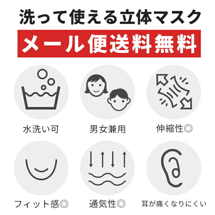 【廃盤】 【即納】マスク 在庫あり マスク 洗える 男女兼用 黒 5枚セット 予防 花粉 ウイルス 対策 立体 国内発送 メール便送料無料 大人用 送料無料
