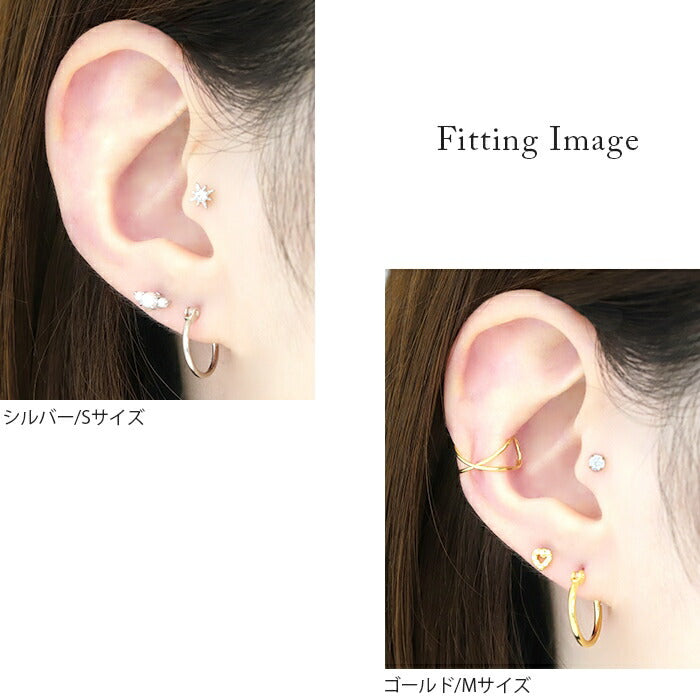 mmj-001【両耳用・2個売り】 ピアス 金属アレルギー フープ つけっぱなし フープピアス リングピアス 軟骨 レディース セカンドピアス シルバー ゴールド 樹脂ポスト ニッケルフリー 大人 上品 エレガント 華奢 シンプル きれいめ キャッチレス 日本製