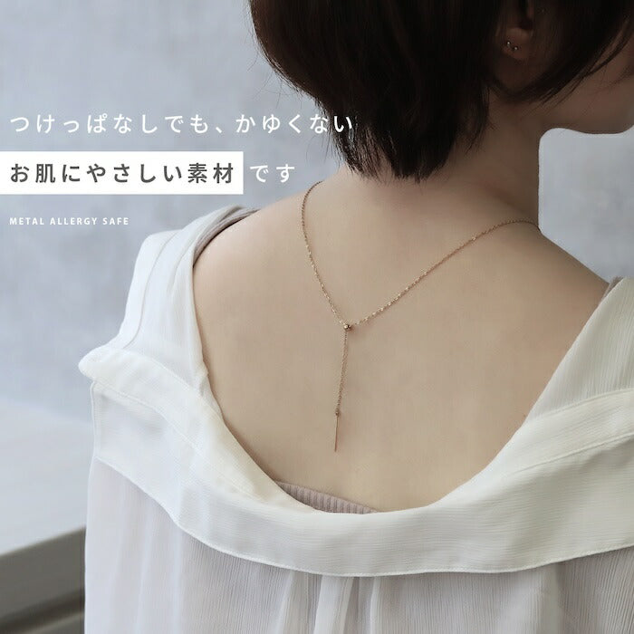 nec-102 ネックレス レディース チェーン チェーンネックレス 金属アレルギー対応 金属アレルギー 細い シンプル ラリエットネックレス 50cm サージカルステンレス ステンレス シルバー ゴールド ピンクゴールド かわいい おしゃれ メンズ 凛