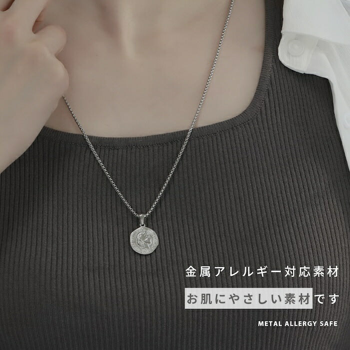 nec-103 【新登場!】ネックレス レディース チェーン チェーンネックレス サージカルステンレス ステンレス つけっぱなし 金属アレルギー ベネチアンチェーン ロング 長め シンプル コインネックレス カジュアル シルバー ゴールド アジャスター 20代 30代 40代 50代 凛
