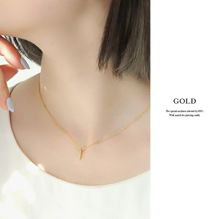 nec-20 ネックレス ペンダント マグネット チェーン レディース シルバー ゴールド 金属アレルギー対応 シンプル 18k 18金 k18 マグネットクラスプ あずきチェーン 小豆 アクセサリー ジュエリー 18kコーティング キュービックジルコニア かわいい 大人 上品 凛