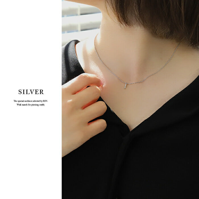 nec-20 ネックレス ペンダント マグネット チェーン レディース シルバー ゴールド 金属アレルギー対応 シンプル 18k 18金 k18 マグネットクラスプ あずきチェーン 小豆 アクセサリー ジュエリー 18kコーティング キュービックジルコニア かわいい 大人 上品 凛
